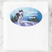 Husky Stationery Ovaler Aufkleber (Tasche)