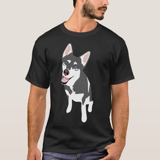 Husky Sticker T-Shirt (Vorderseite)