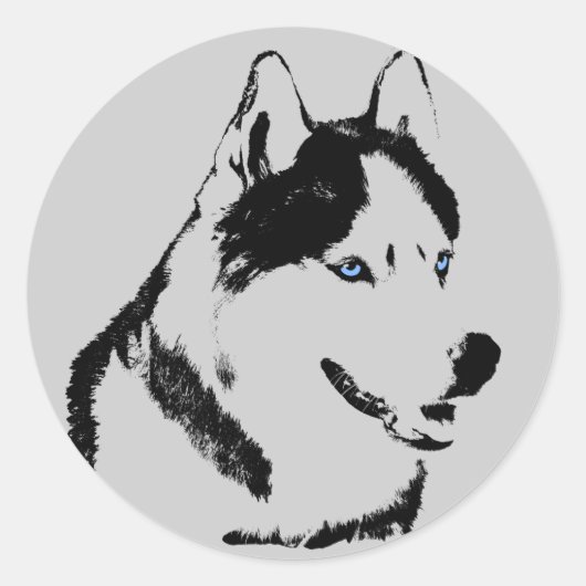 Husky Stickers Siberian Husky Malamute Stickers (Vorderseite)
