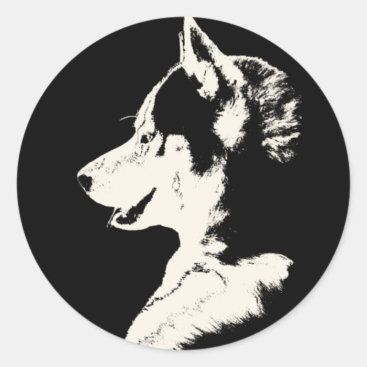 Husky Stickers Siberian Husky Malamute Stickers (Vorderseite)