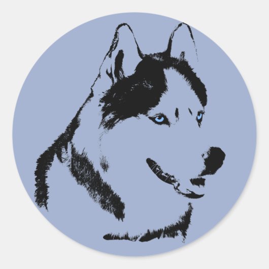 Husky Stickers Siberian Husky Malamute Stickers (Vorderseite)