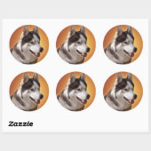 Husky Stickers Siberian Husky Malamute Stickers (Blatt)