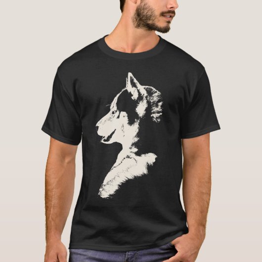 Husky T - Shirt Husky Wolf T-Shirt SchlittelHundes (Vorderseite)