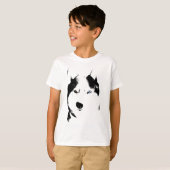 Husky T - Shirt Kids Sled Dog Kid Husky Ringer Shi (Vorne ganz)