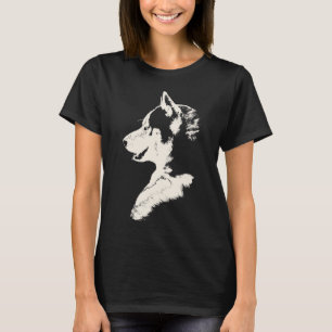 Husky T - Shirt Women's Husky Wolf Art Tee Shirts