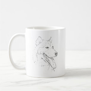 Husky-Tasse – Handgezeichnete Tinte-Hund-Kaffeetas Kaffeetasse