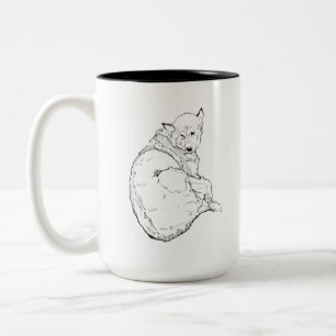 Husky-Tasse Hundemutter, minimalistischer Hundetas Zweifarbige Tasse