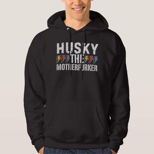 Husky The Motherfurker, Funny Husky Design Hoodie (Vorderseite)