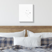 Husky-Tinte-Wandkunst – Minimalistische Hunde-Lini Leinwanddruck (Insitu (Schlafzimmer))