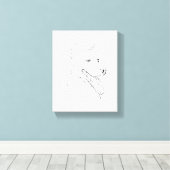 Husky-Tinte-Wandkunst – Minimalistische Hunde-Lini Leinwanddruck (Insitu (Holzboden))
