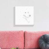 Husky-Tinte-Wandkunst – Minimalistische Hunder Lin Leinwanddruck (Insitu (Wohnzimmer))