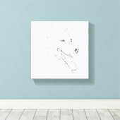 Husky-Tinte-Wandkunst – Minimalistische Hunder Lin Leinwanddruck (Insitu (Holzboden))