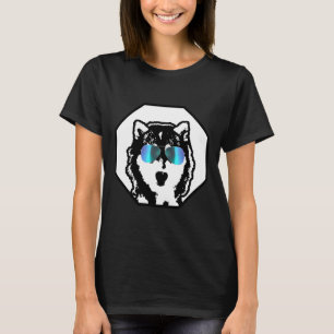 Husky Tragen Aviator-Sonnenbrille Coole Hundezucht T-Shirt