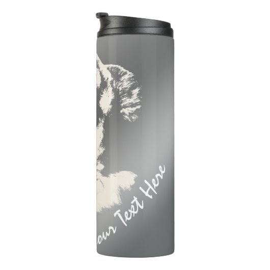 Husky Tumbler Tasse Custom Husky Puppy & Gips (Nach rechts gedreht)