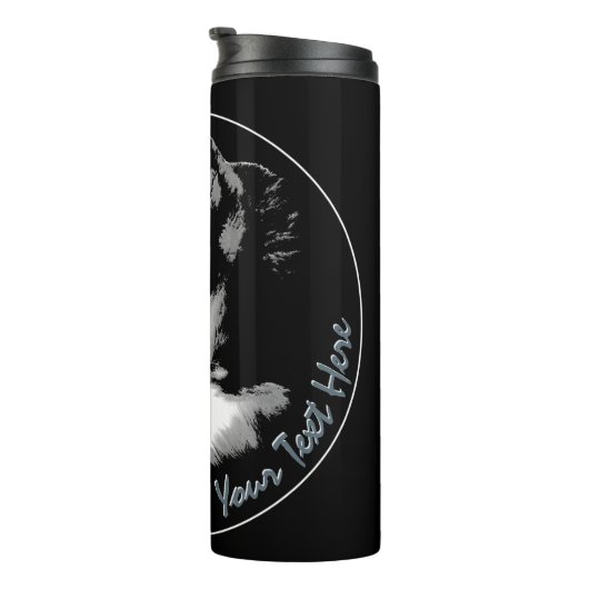 Husky Tumbler Tasse Custom Husky Puppy & Gips (Nach rechts gedreht)
