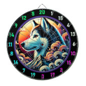 Husky Twilight Mountain Wall Design Dartscheibe (vorne)