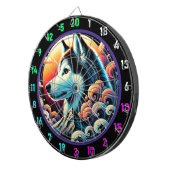 Husky Twilight Mountain Wall Design Dartscheibe (Vorderseite rechts)