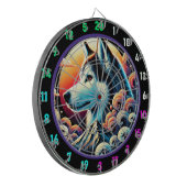Husky Twilight Mountain Wall Design Dartscheibe (Vorderseite Links)