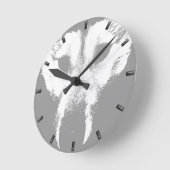 Husky-Uhr gibt Decke-Wolf-Pupenwall-Uhr Runde Wanduhr (Winkel)