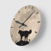 Husky-Uhr gibt Dekoration Vollmond-Wall-Uhr Runde Wanduhr (Winkel)