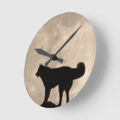 Husky-Uhr gibt Dekoration Vollmond-Wall-Uhr Runde Wanduhr (Winkel)