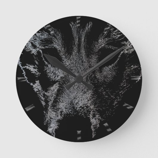 Husky-Uhr gibt Dekorwolf-Dog-Wall-Uhr Runde Wanduhr (Vorderseite)