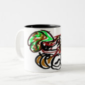 Husky- und Pumpkin-Zeit Zweifarbige Tasse (Vorderseite Links)