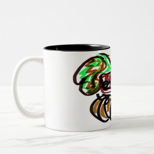 Husky- und Pumpkin-Zeit Zweifarbige Tasse (Links)