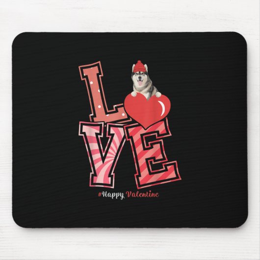 Husky-Valentinstag-Geschenk | Husky Herz Design Mousepad (Vorne)