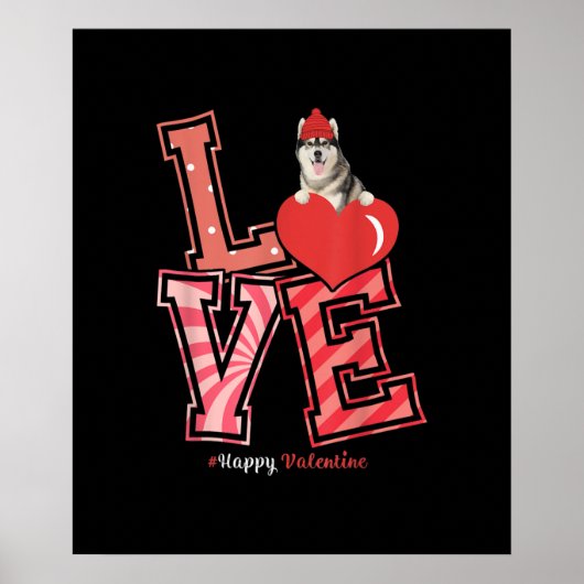 Husky-Valentinstag-Geschenk | Husky Herz Design Poster (Vorne)