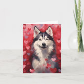 Husky Valentinstag Karte (Vorderseite)