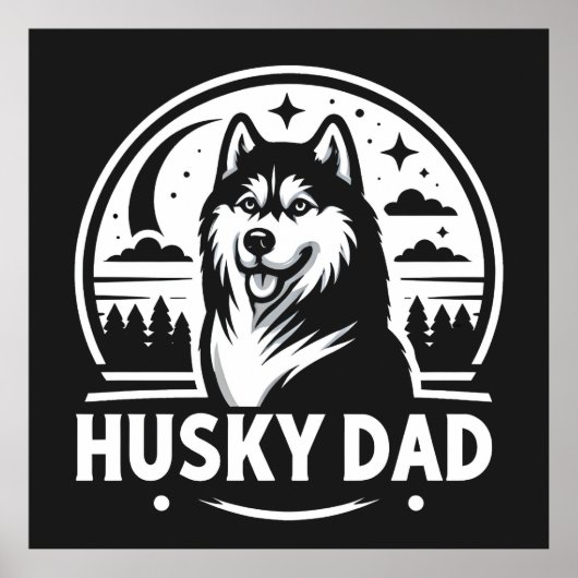 Husky Vater Gift Dog Eigentümer Siberischer Huskie Poster (Vorne)