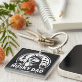 Husky Vater Gift Dog Eigentümer Siberischer Huskie Schlüsselanhänger (Vorderseite rechts)