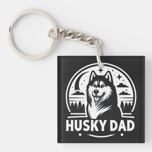 Husky Vater Gift Dog Eigentümer Siberischer Huskie Schlüsselanhänger (Vorderseite)