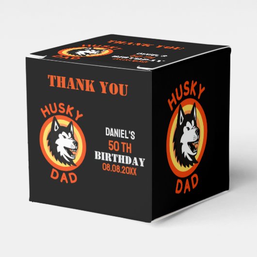 Husky Vater, Hund Vater Birthday Gefallen Box Geschenkschachtel (Vorderseite)