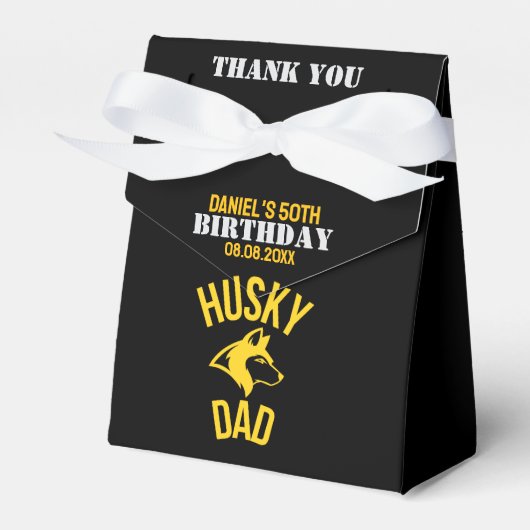 Husky Vater, Hund Vater Birthday Gefallen Box Geschenkschachtel (Vorderseite)