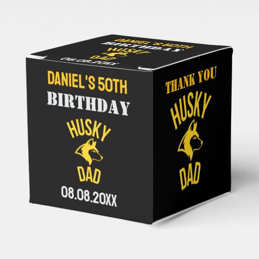 Husky Vater, Hund Vater Birthday Gefallen Box Geschenkschachtel (Vorderseite)