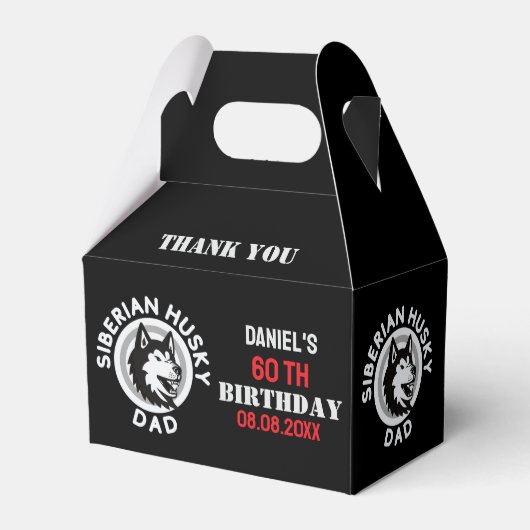 Husky Vater, Hund Vater Birthday Gefallen Box Geschenkschachtel (Vorderseite)