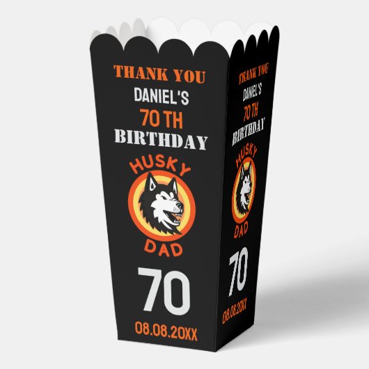 Husky Vater, Hund Vater Geburtstag Geschenkschachtel (Vorderseite)