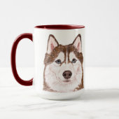 Husky Watercolor - personalisierte Umarmung Tasse (Links)