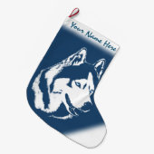 Husky Weihnachten Strumpf Personalisiert Hund Stru Großer Weihnachtsstrumpf (Vorderansicht (hängend))