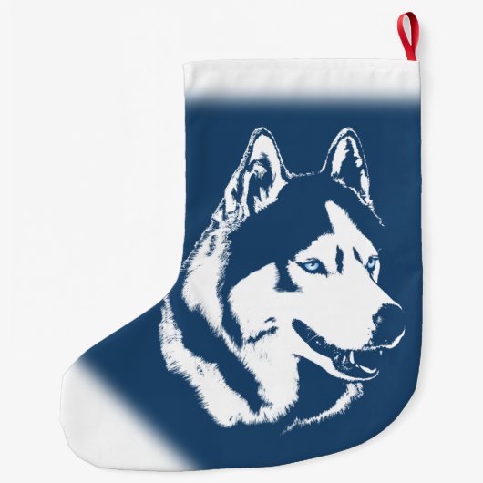 Husky Weihnachten Strumpf Personalisiert Hund Stru Großer Weihnachtsstrumpf (Rückseite)