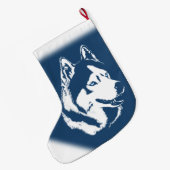Husky Weihnachten Strumpf Personalisiert Hund Stru Großer Weihnachtsstrumpf (Rückseite (Hängend))