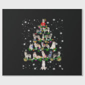 Husky Weihnachtsbaum, gedeckt von Blitzlicht Geschenkpapier (Flach)