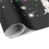 Husky Weihnachtsbaum, gedeckt von Blitzlicht Geschenkpapier (Rolleneckpunkt)