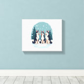 Husky Weihnachtschor Leinwanddruck (Insitu (Holzboden))