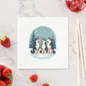 Husky Weihnachtschor Serviette (Beispiel)
