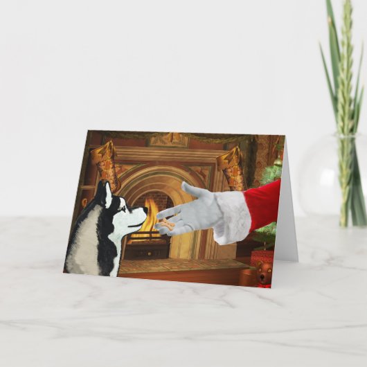 Husky-Weihnachtsfeiertags-Karte Feiertagskarte (Vorderseite)