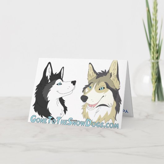 Husky-Weihnachtskarte Feiertagskarte (Rückseite)