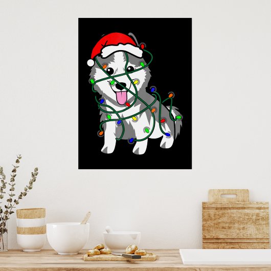 Husky Weihnachtslicht Dekoration Funny Husky (Küche)